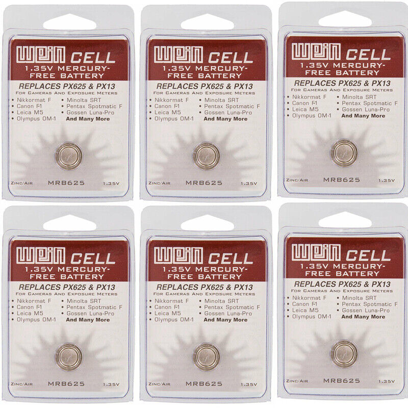 Wein Cell MRB625 Mercury Free 1.35V Battery, 6 Pack